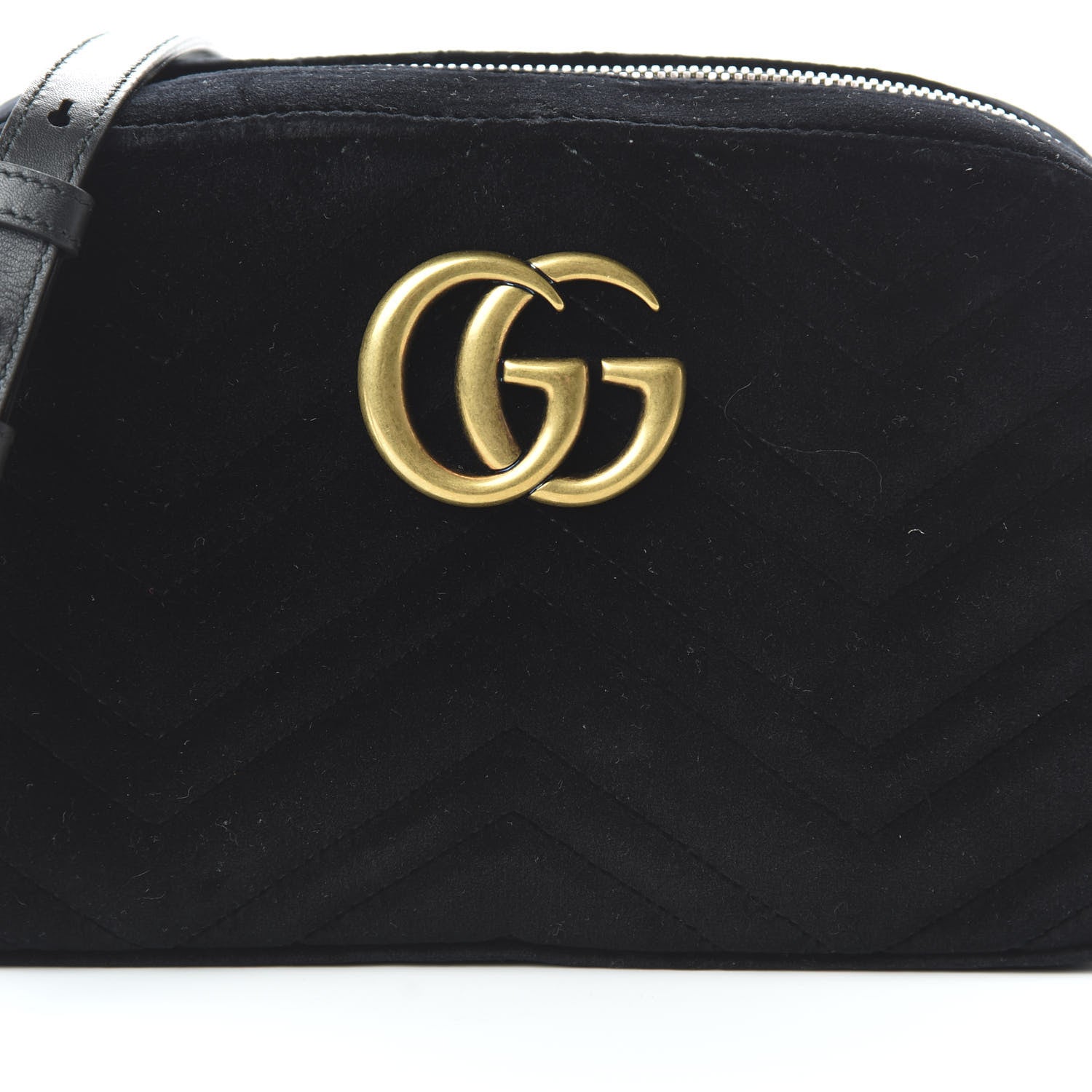 Gucci Velvet Matelasse Small GG Marmont Chain Shoulder Bag Black 10 of 10