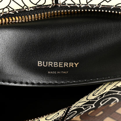 Burberry E-canvas Monogram Stripe Medium Cube Bowling Bag Bridle Brown 6 of 11