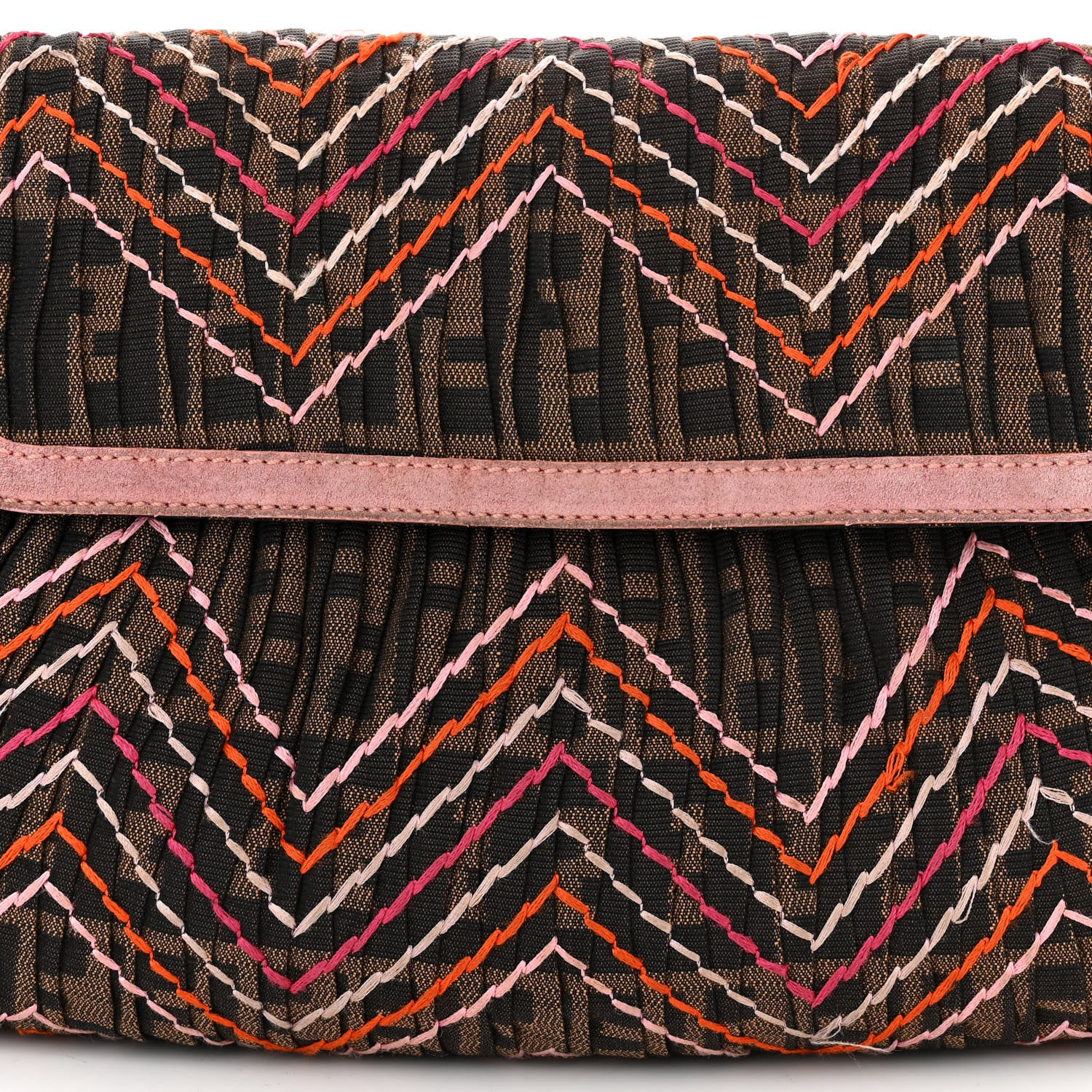 Fendi Zucca Cuoio Lucido Small Chef Shoulder Bag Tobacco Pink 8 of 10