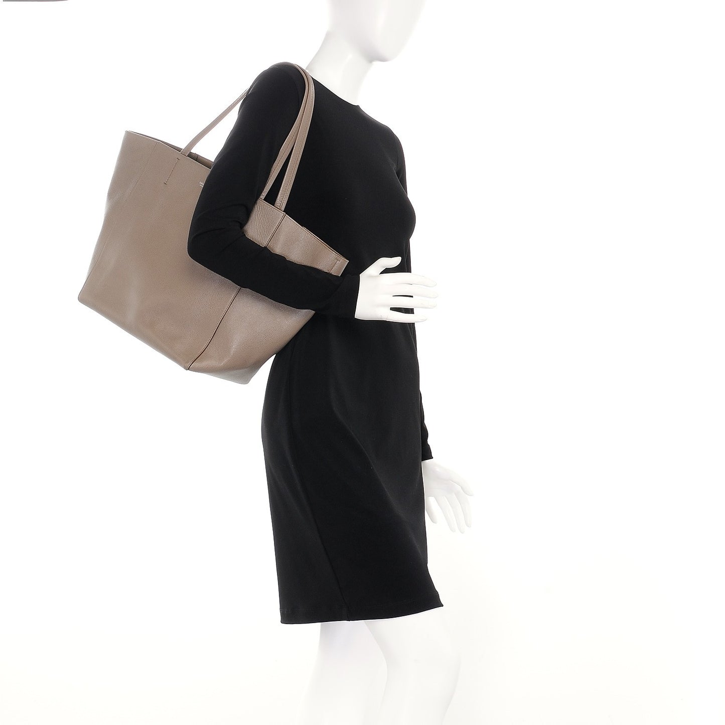 Grained Calfskin Small Horizontal Cabas Phantom Taupe