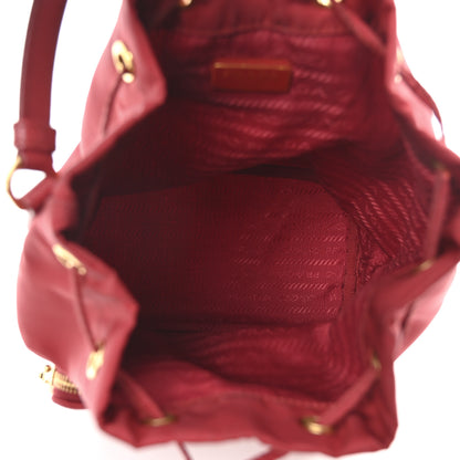 Prada Nylon Vela Saffiano Mini Bucket Crossbody Bag Fuoco 5 of 9