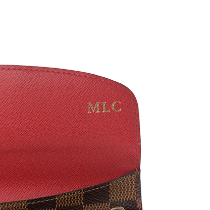 Louis Vuitton Damier Ebene Emilie Wallet Red 6 of 7