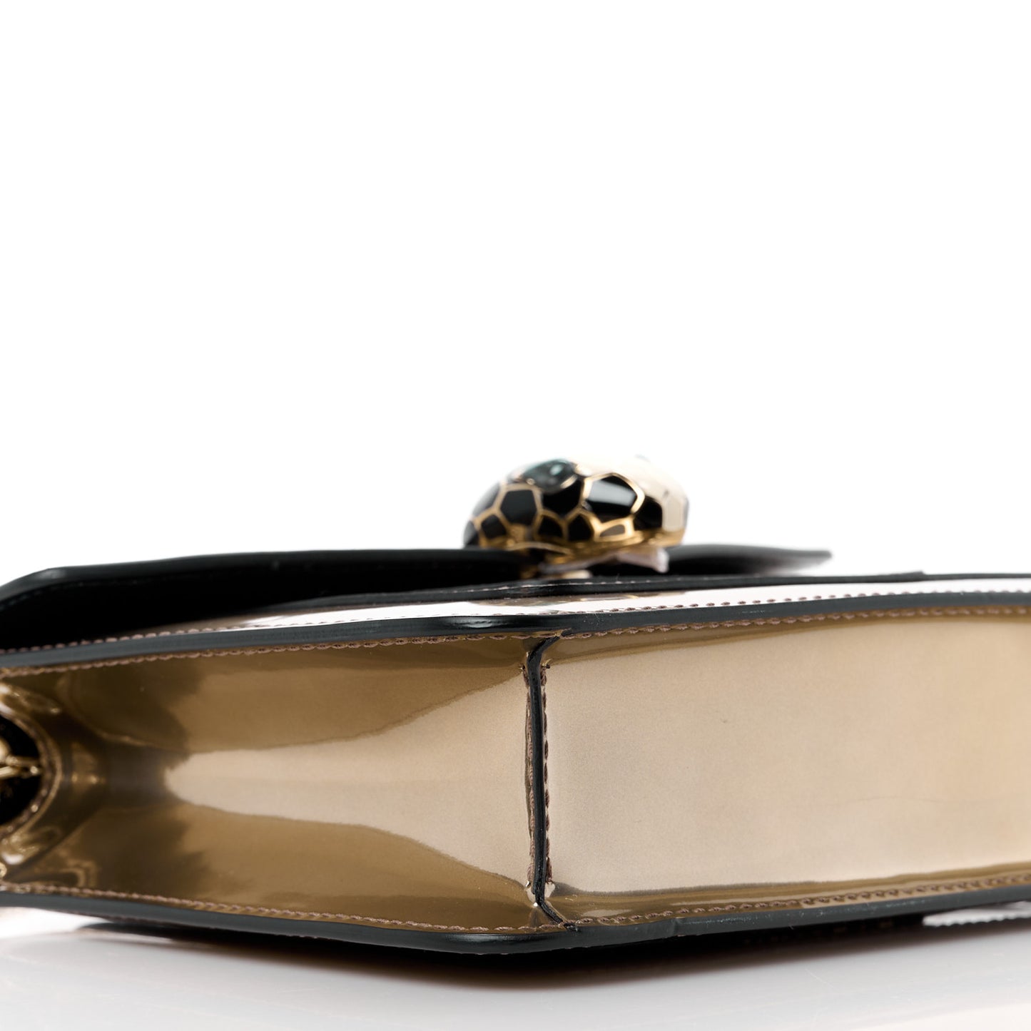 Metallic Calfskin Small Serpenti Forever Snake Strap Crossbody Bag Bronze