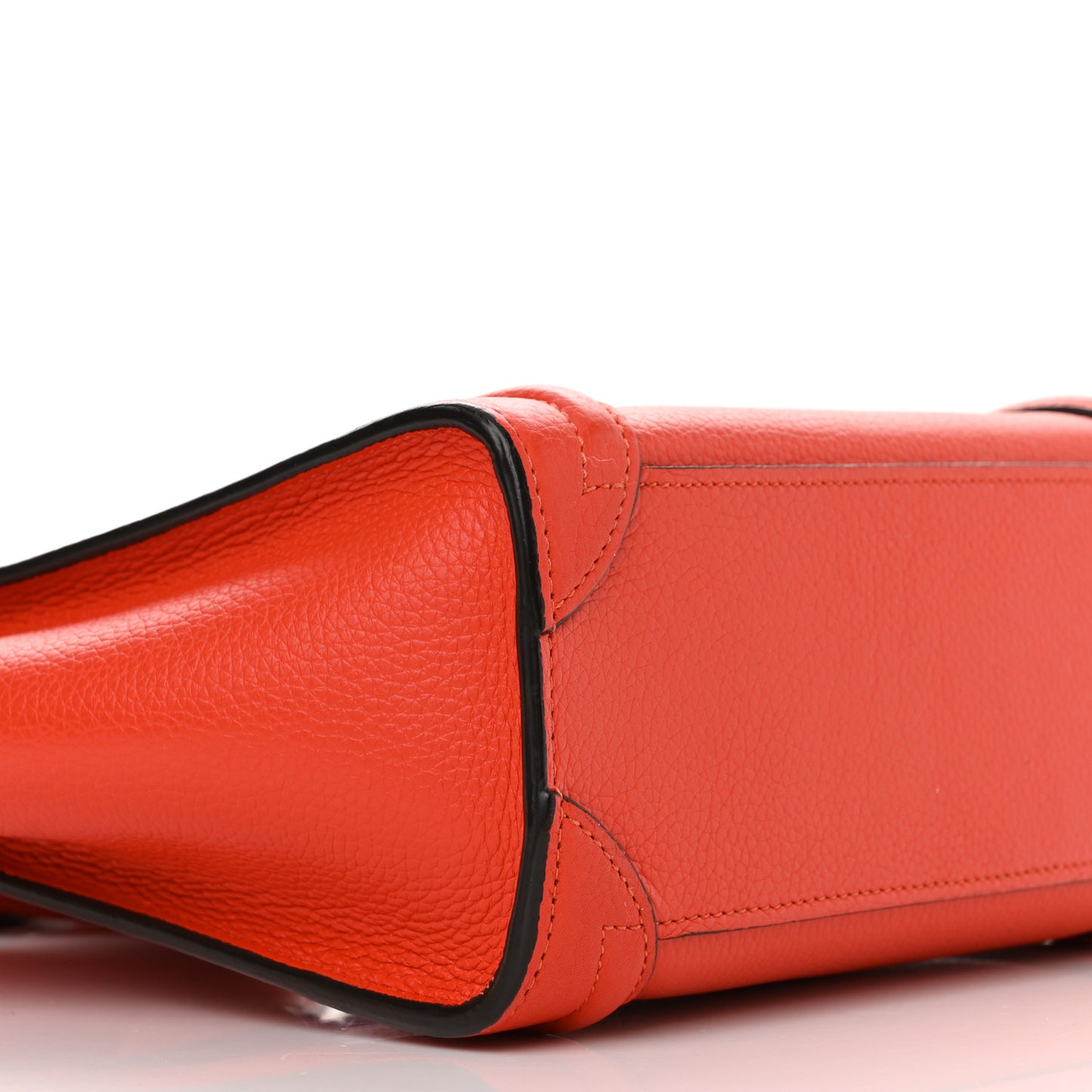 Drummed Calfskin Nano Luggage Vermillion