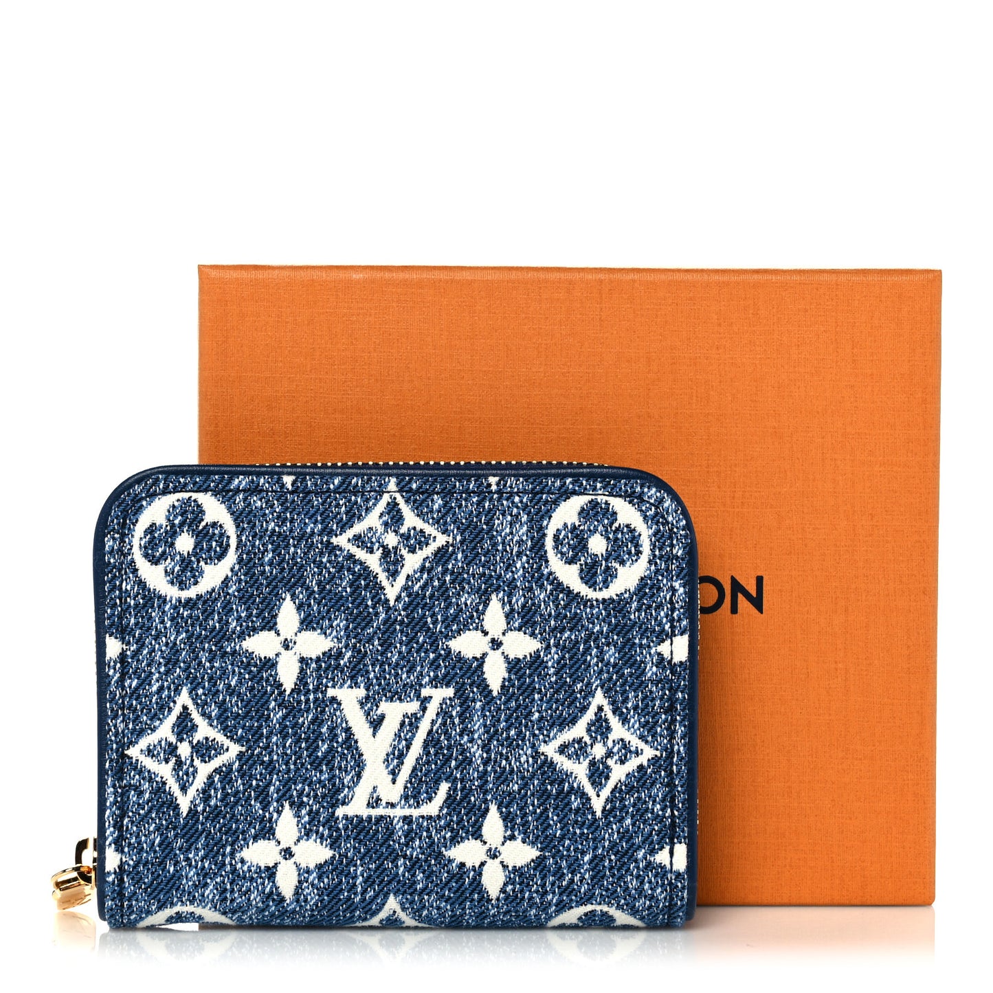 Denim Monogram Jacquard Zippy Coin Purse Bleu