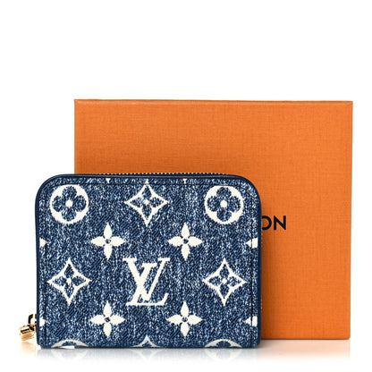Louis Vuitton Denim Monogram Jacquard Zippy Coin Purse Bleu 7 of 7