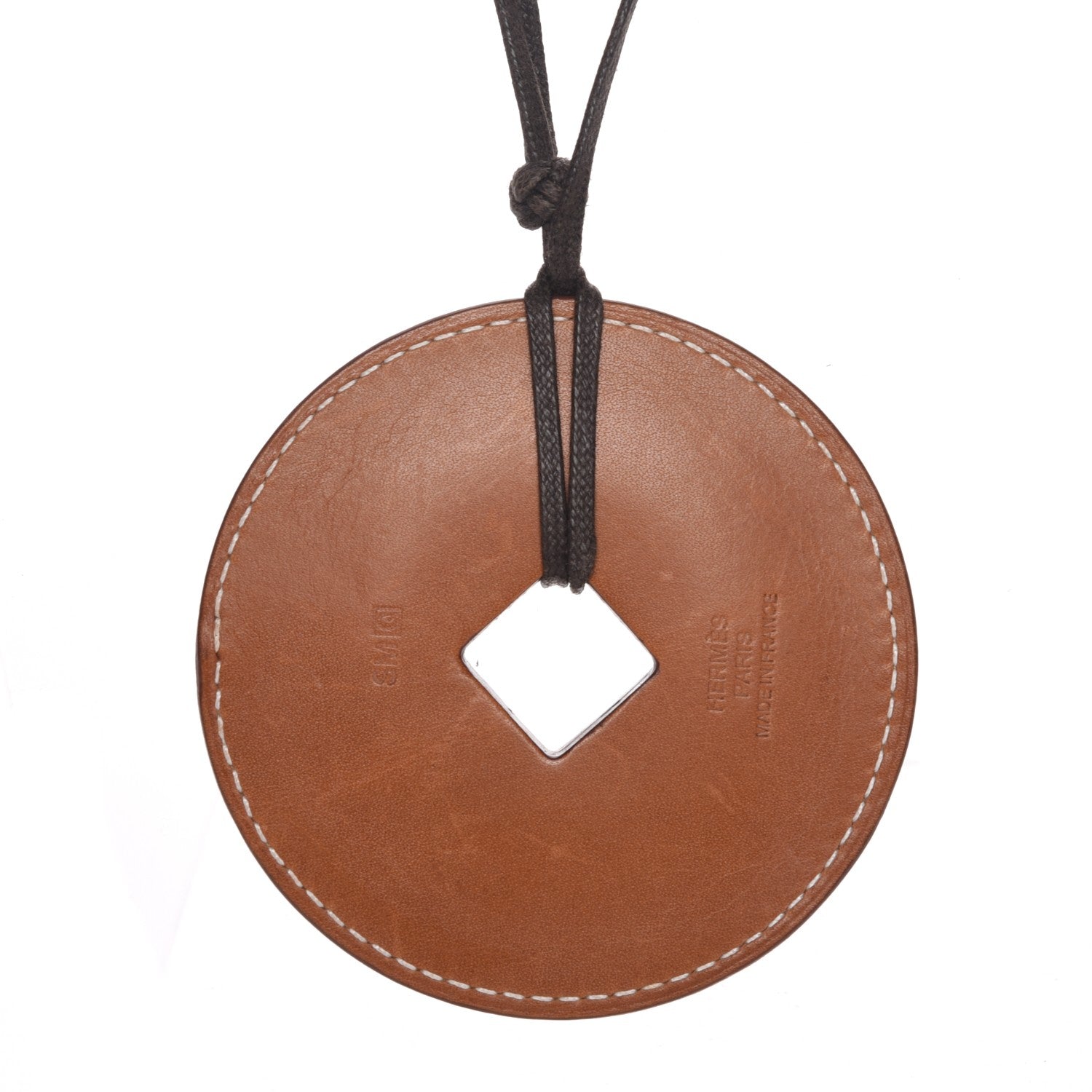 Hermes Natural Barenia Tsuba Pendant Necklace 5 of 7