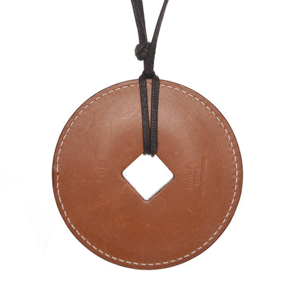 Hermes Natural Barenia Tsuba Pendant Necklace 5 of 7