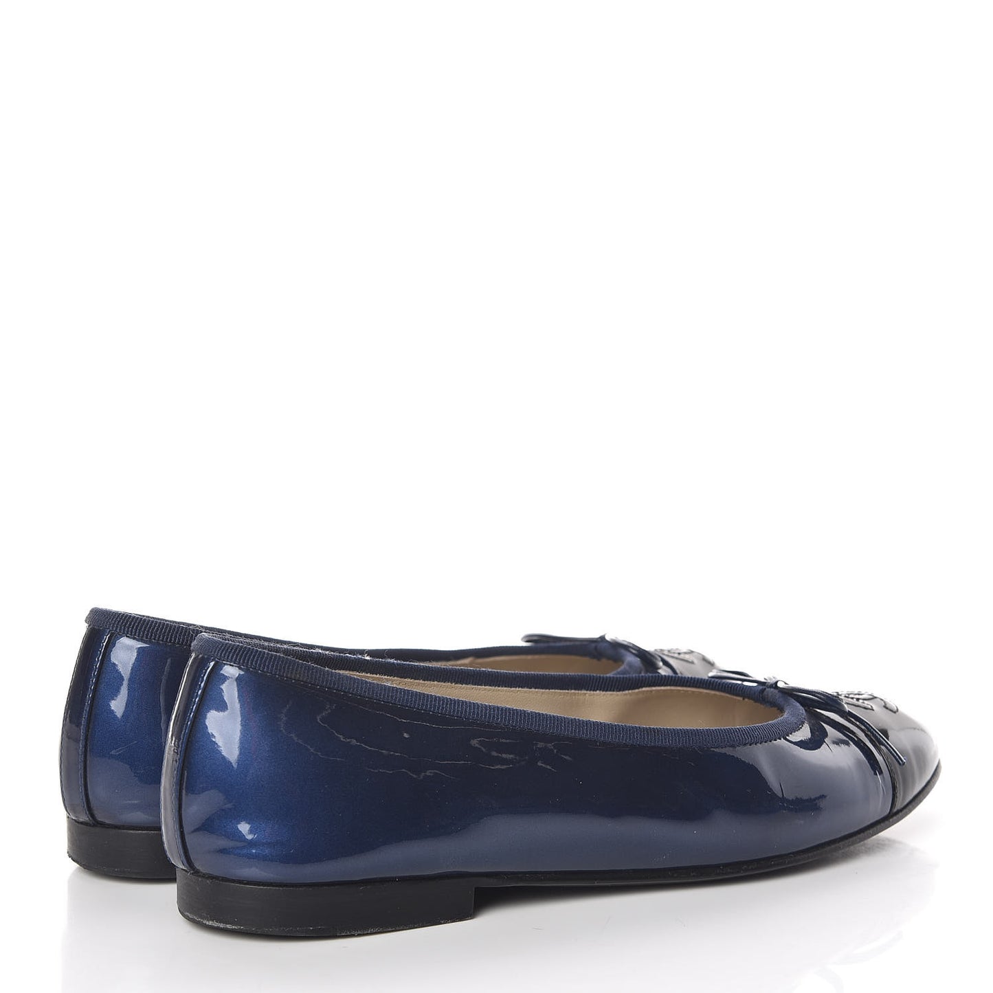 Patent Cap Toe Ballerina Flats 36.5 Blue