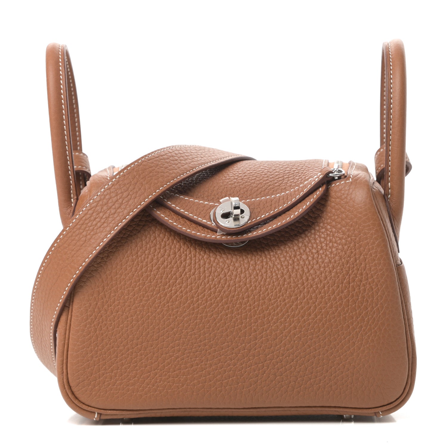 Hermes Taurillon Clemence Mini Lindy 20 Gold 1 of 11