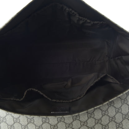 Gucci GG Supreme Monogram Selleria Calfskin Messenger Diaper Bag Beige Ebony Cocoa Dark Chocolate 5 of 10