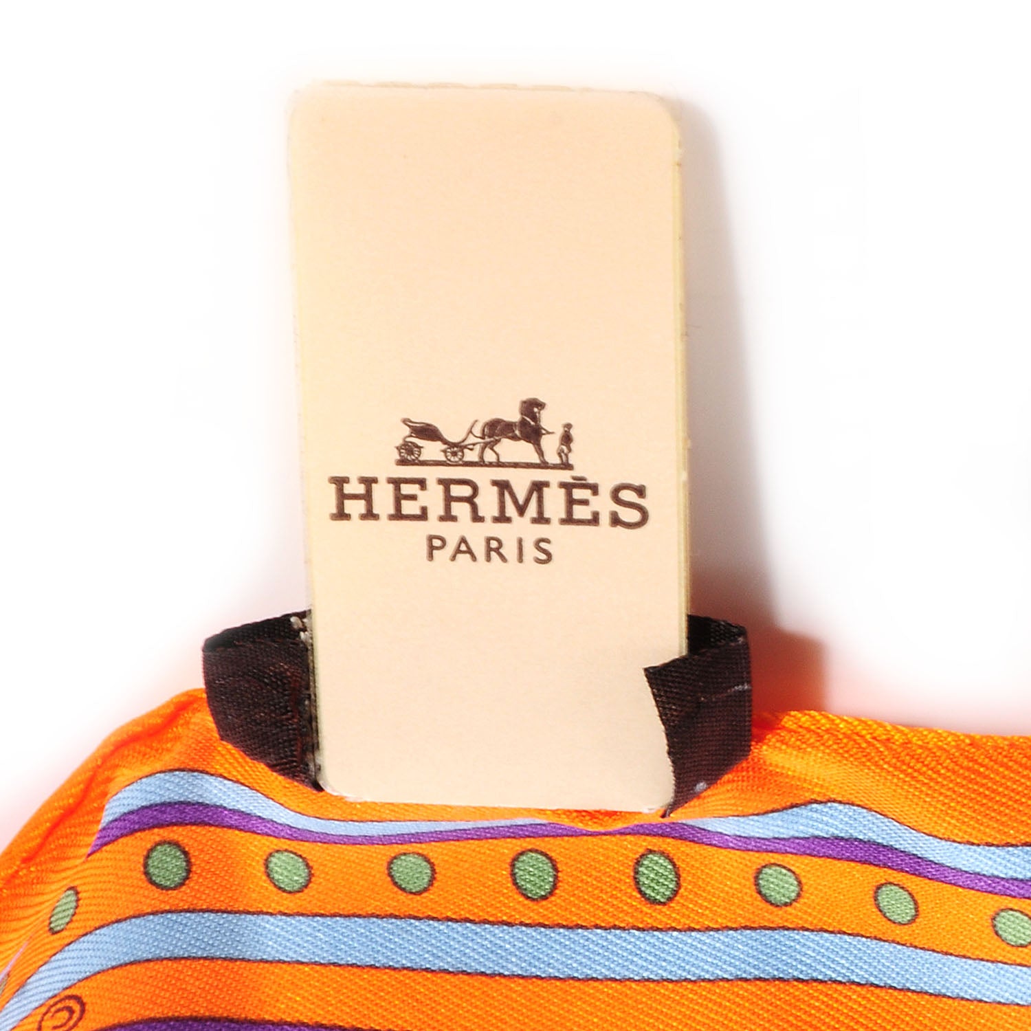 Louis Vuitton HERMES Silk Sequences Twilly Orange Violet Ciel 5 of 6