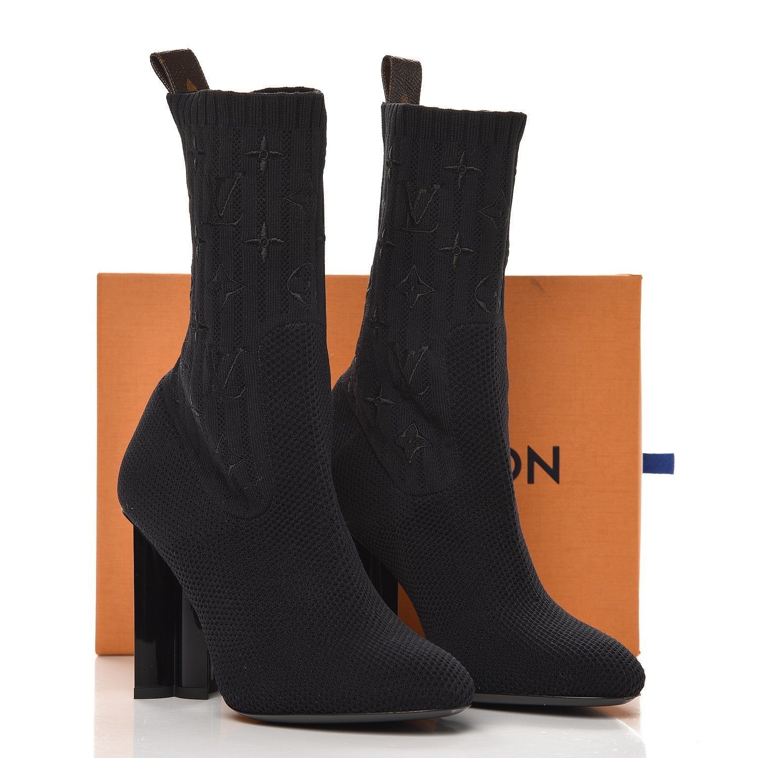 Louis Vuitton Monogram Stretch Fabric Silhouette Ankle Boots 36 Black 9 of 9