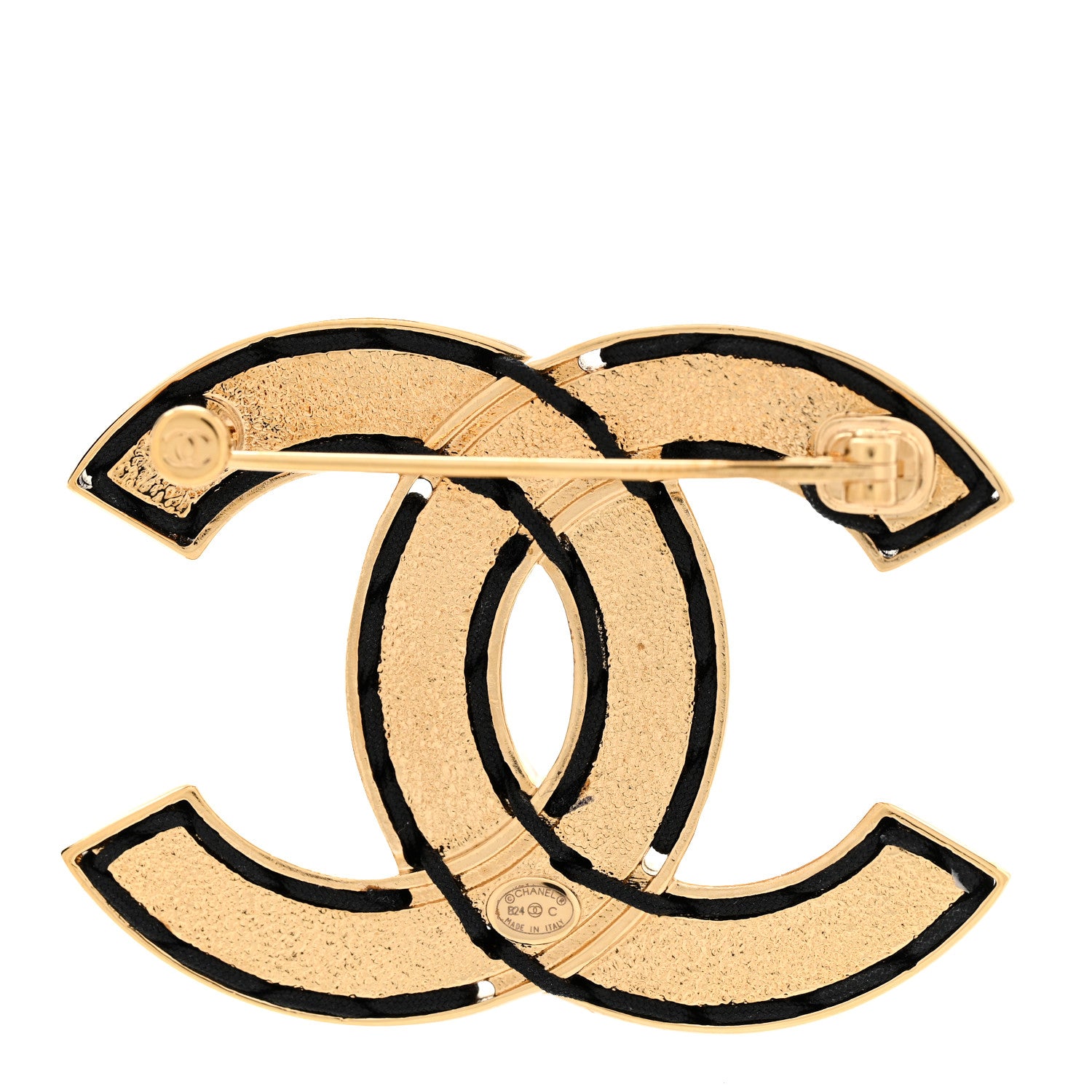 Chanel Enamel CC Brooch Black White 3 of 5