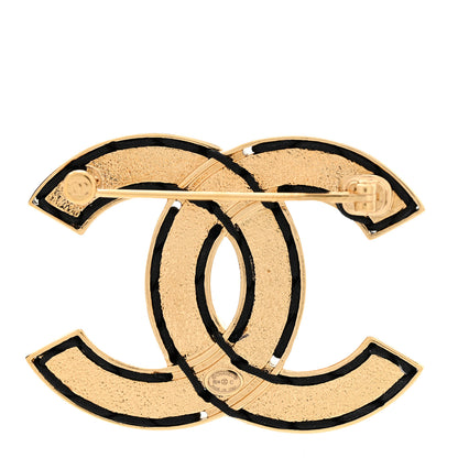 Chanel Enamel CC Brooch Black White 3 of 5
