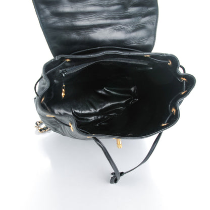 Chanel Lambskin Quilted Drawstring Backpack Black 5 of 11