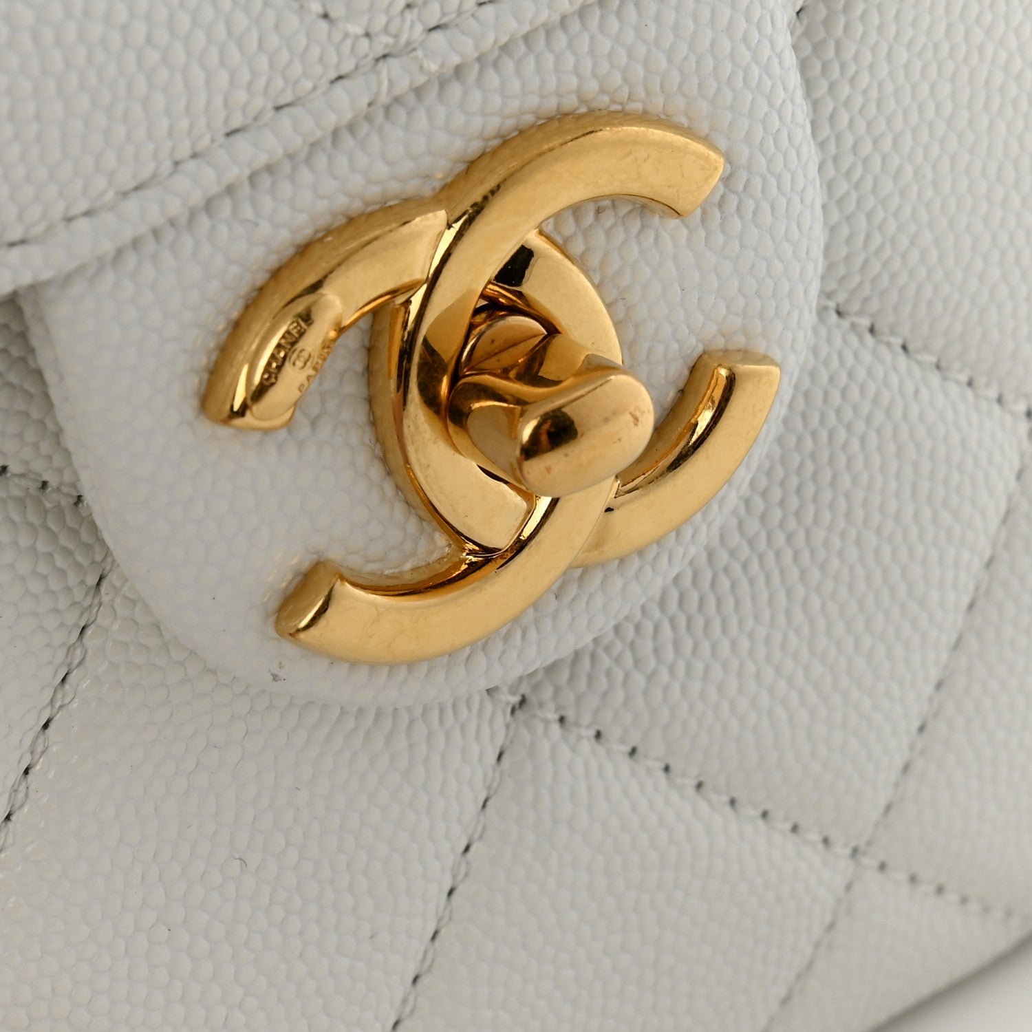 Chanel Caviar Quilted Handy Box Vanity Case White 11 of 12
