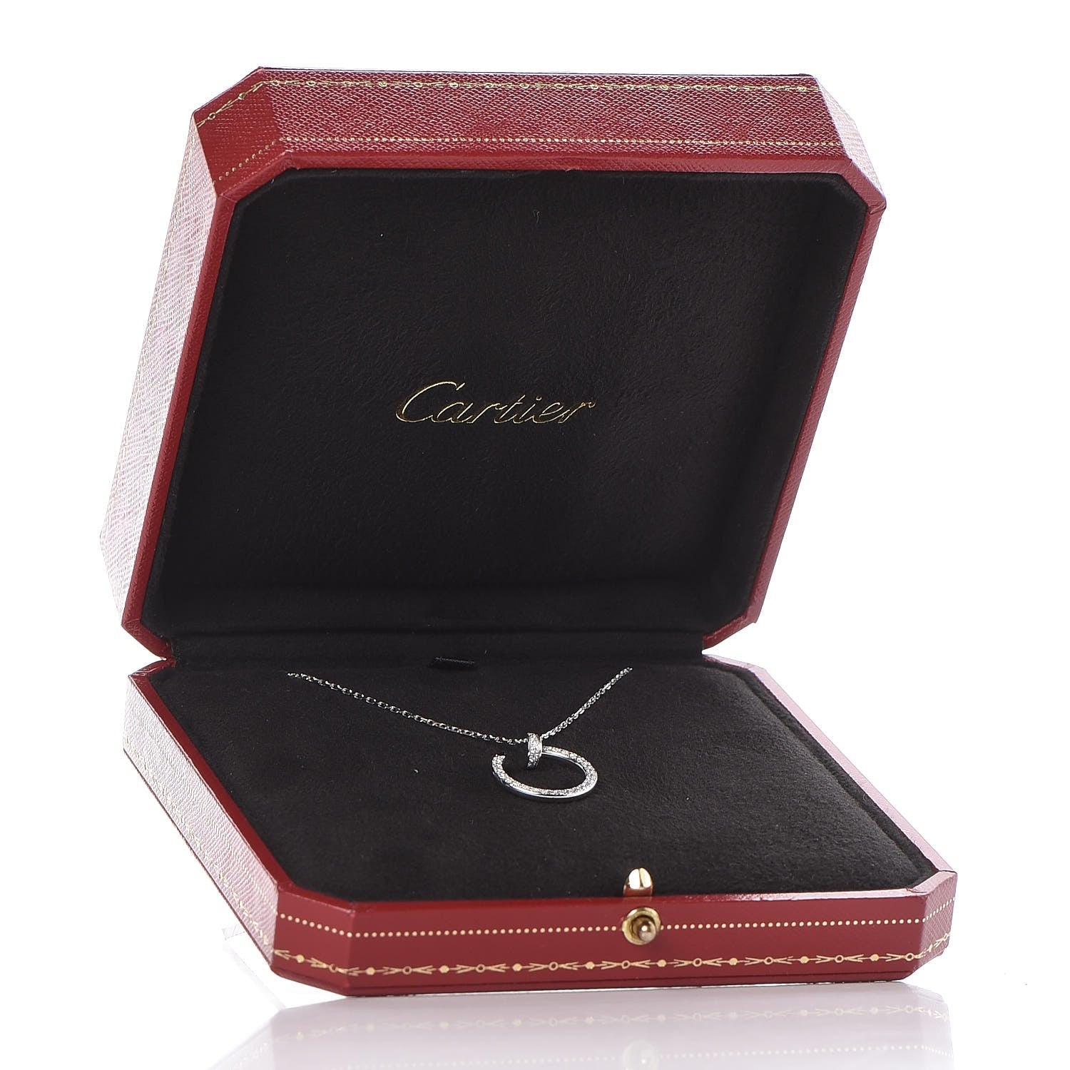 Cartier 18K White Gold Diamond Juste Un Clou Paved Pendant Necklace 7 of 7