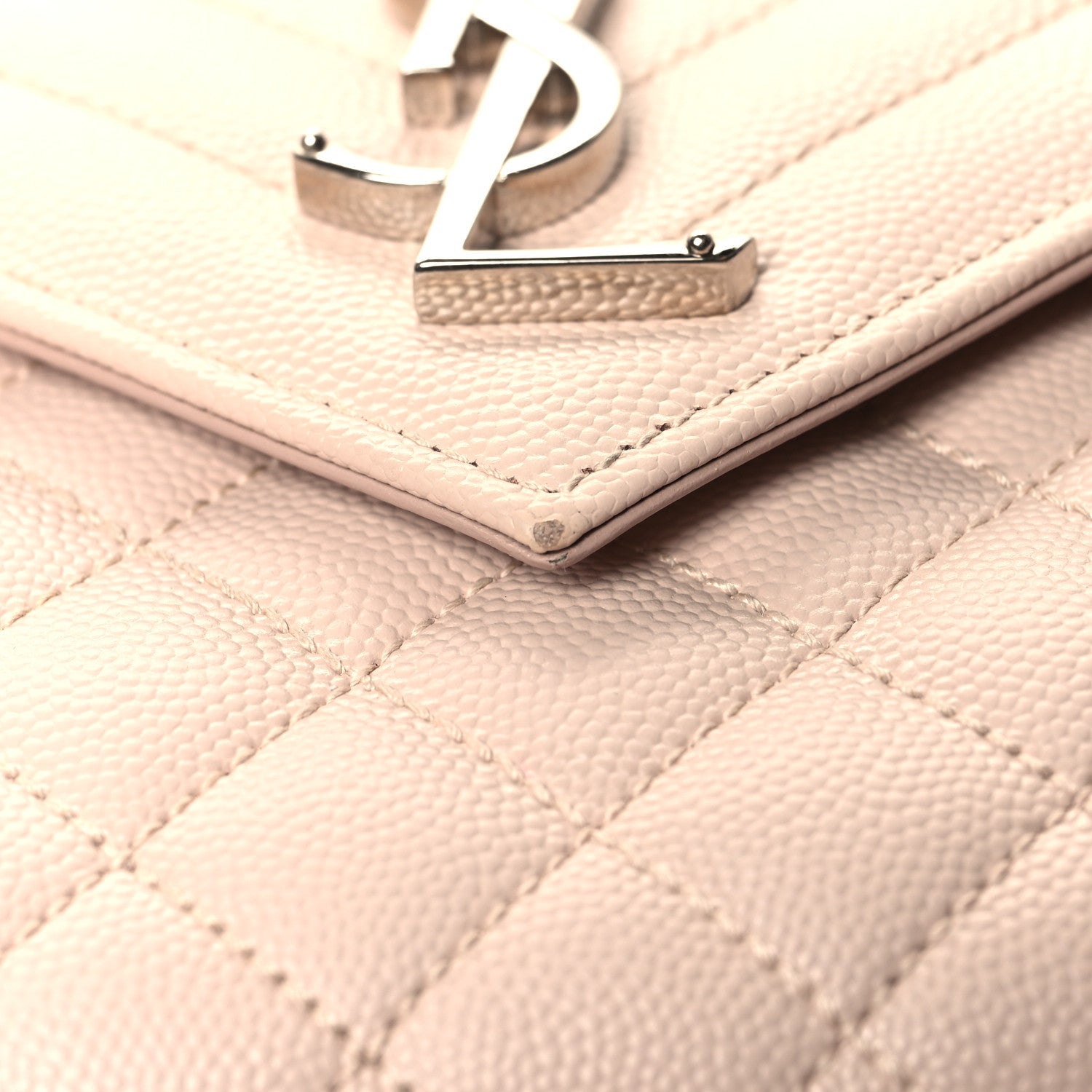 Saint Laurent Grain De Poudre Textured Mixed Matelasse Medium Triquilt Monogram Satchel Marble Pink 10 of 10