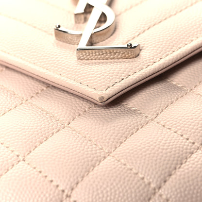 Saint Laurent Grain De Poudre Textured Mixed Matelasse Medium Triquilt Monogram Satchel Marble Pink 10 of 10