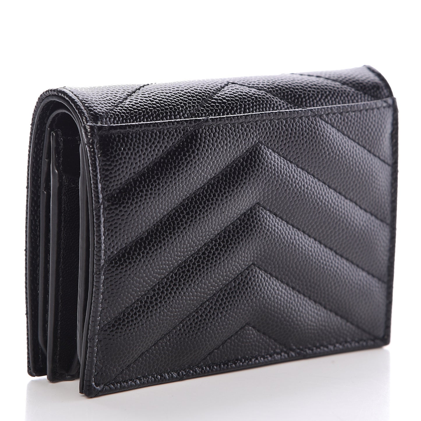 Grain De Poudre Matelasse Chevron Monogram Card Case Black