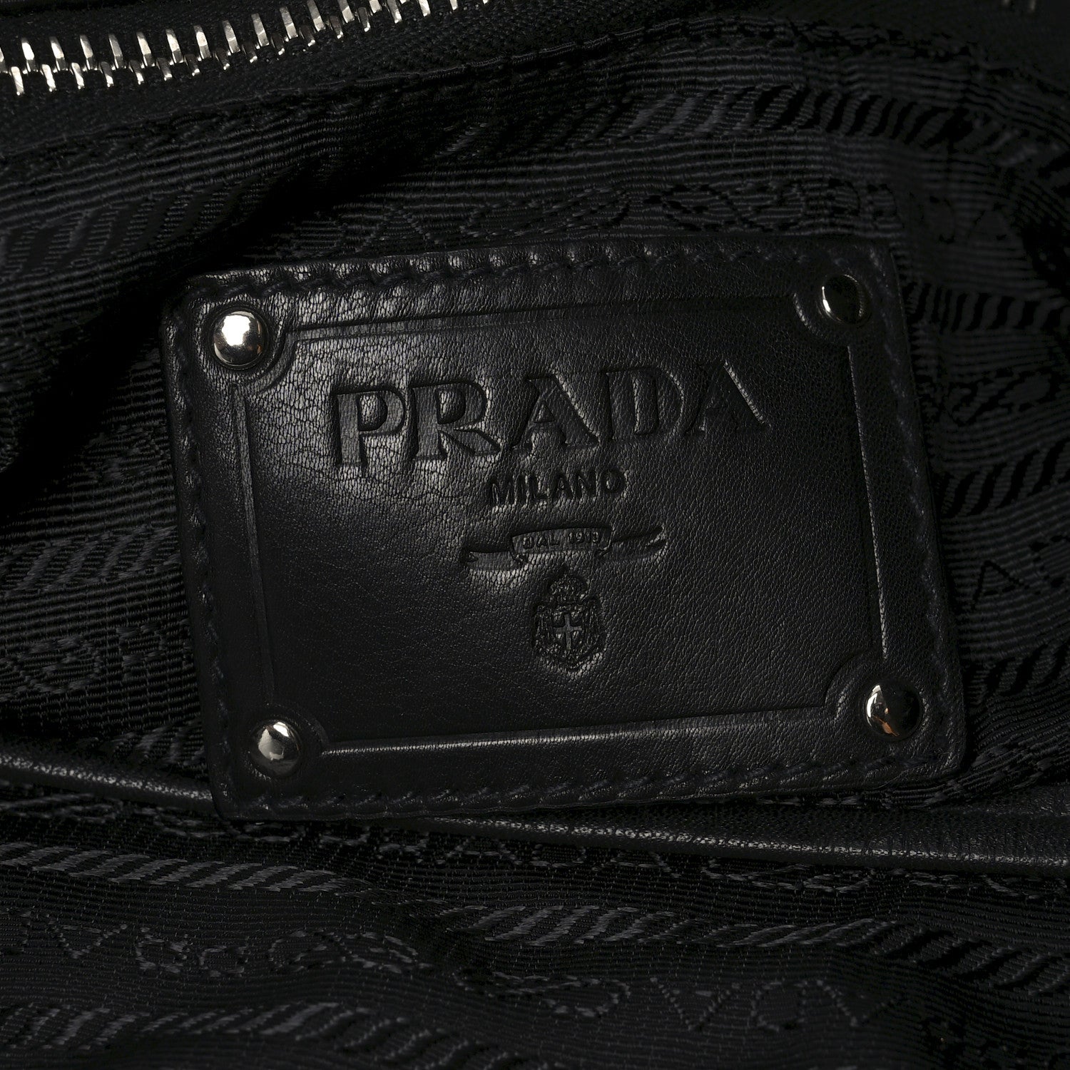 Prada Soft Calf Two Pocket Hobo Black 6 of 9