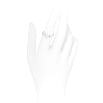 Tiffany Sterling Silver Diamond Elsa Peretti Open Heart Ring 54 6.75 2 of 6