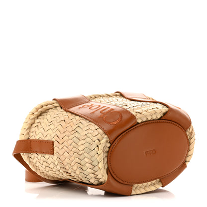 Chloe Raffia Smooth Calfskin Small Sense Basket Caramel 4 of 13