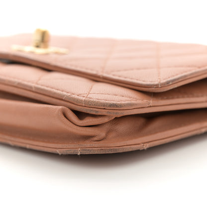 Chanel Lambskin Quilted Trendy CC Wallet On Chain WOC Camel 10 of 15