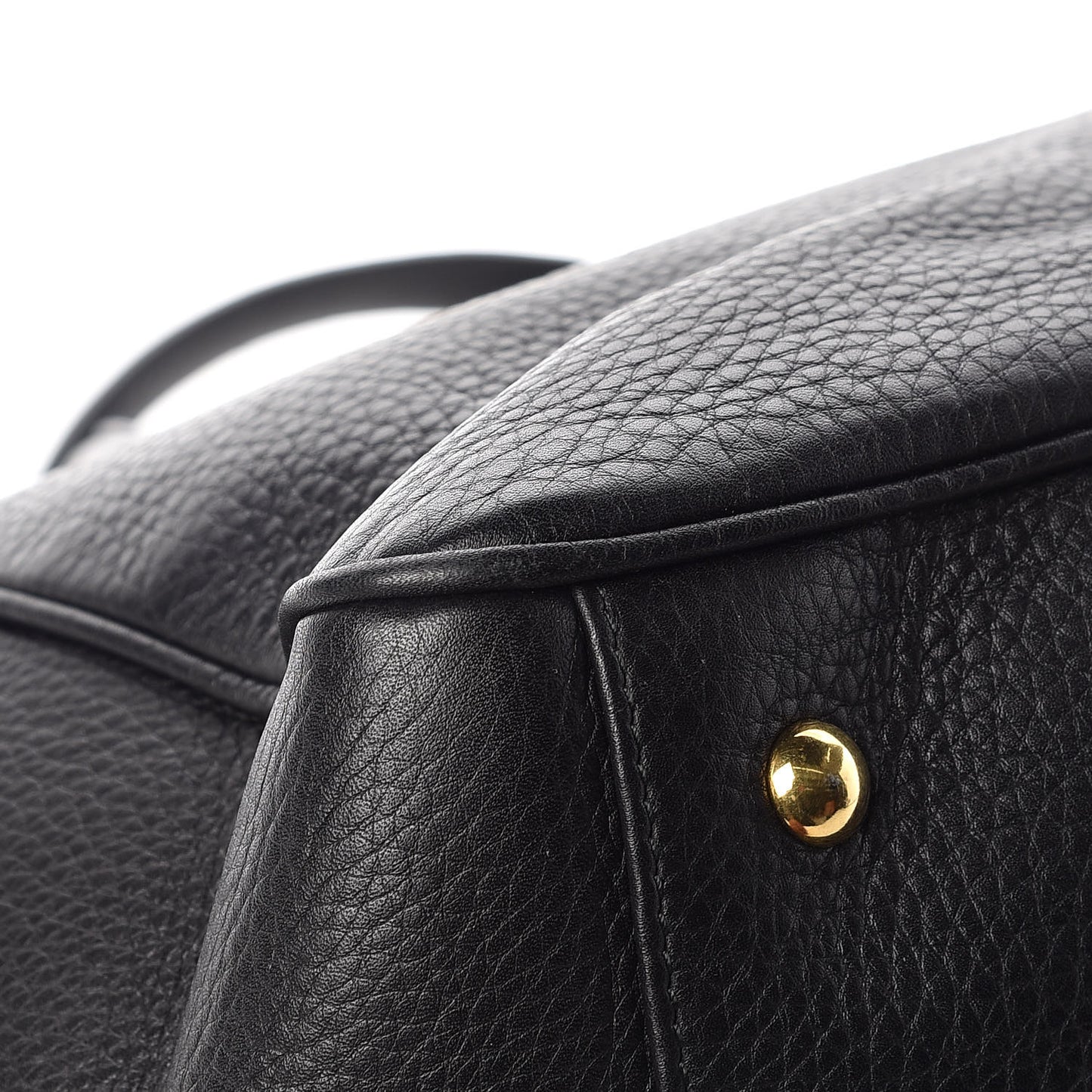 Pebbled Calfskin Medium 1973 Top Handle Satchel Black