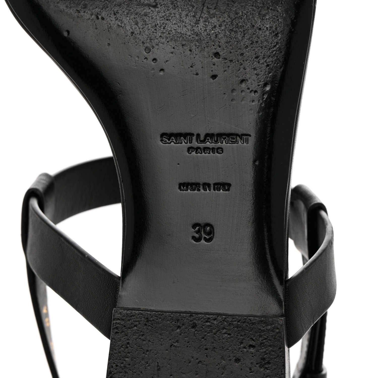 Saint Laurent Calfskin Cassandra Monogram Sandals 39 Black 8 of 12