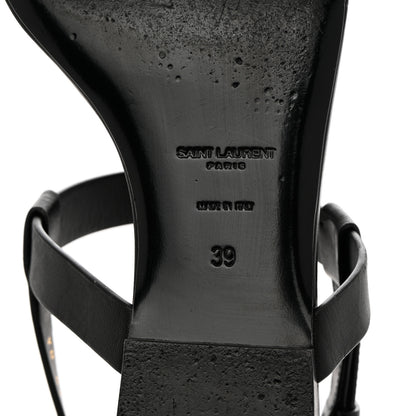Saint Laurent Calfskin Cassandra Monogram Sandals 39 Black 8 of 12