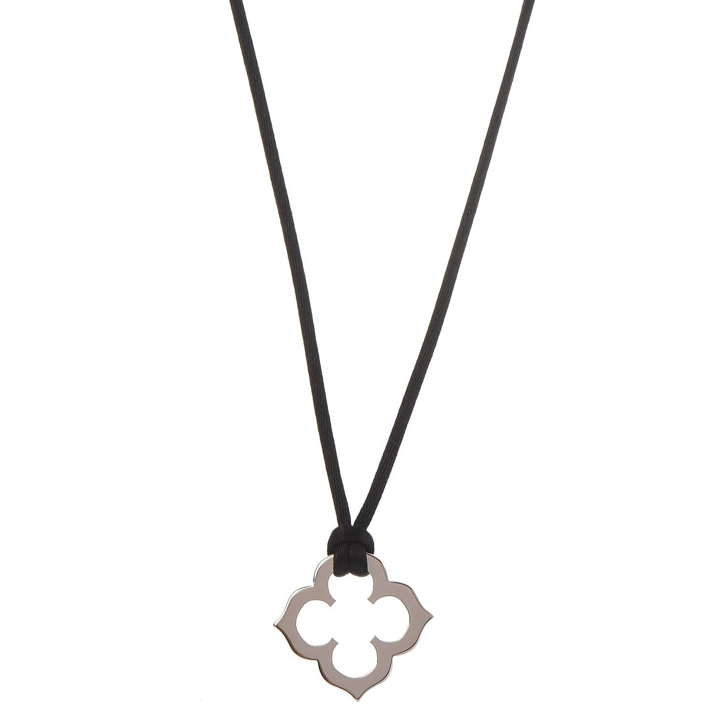 18K White Gold Clover Necklace
