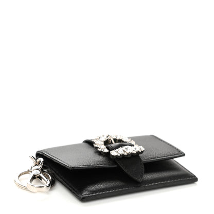 Jimmy Choo Calfskin Crystal Cheri Charm Case Wallet Black 4 of 9