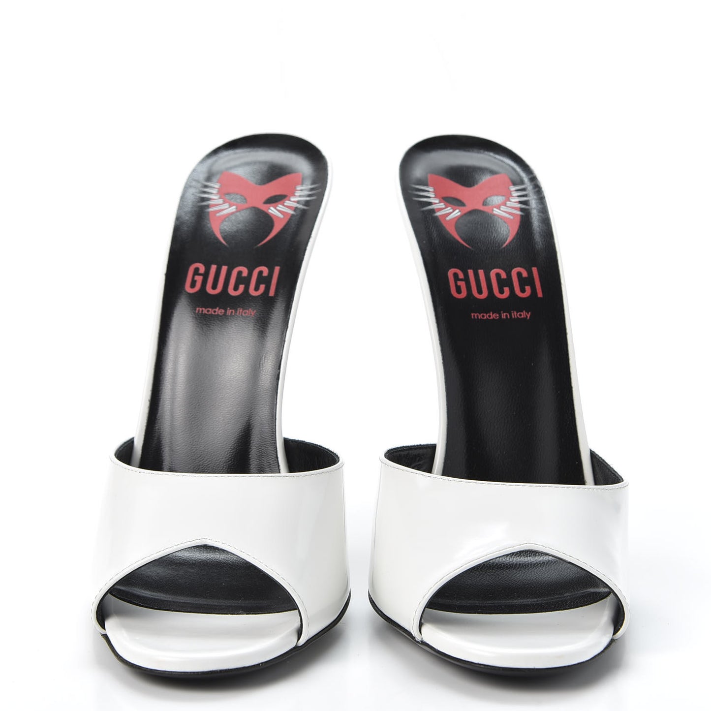 Polished Calfskin Scarlet High Heel Slide Sandals 40 Great White