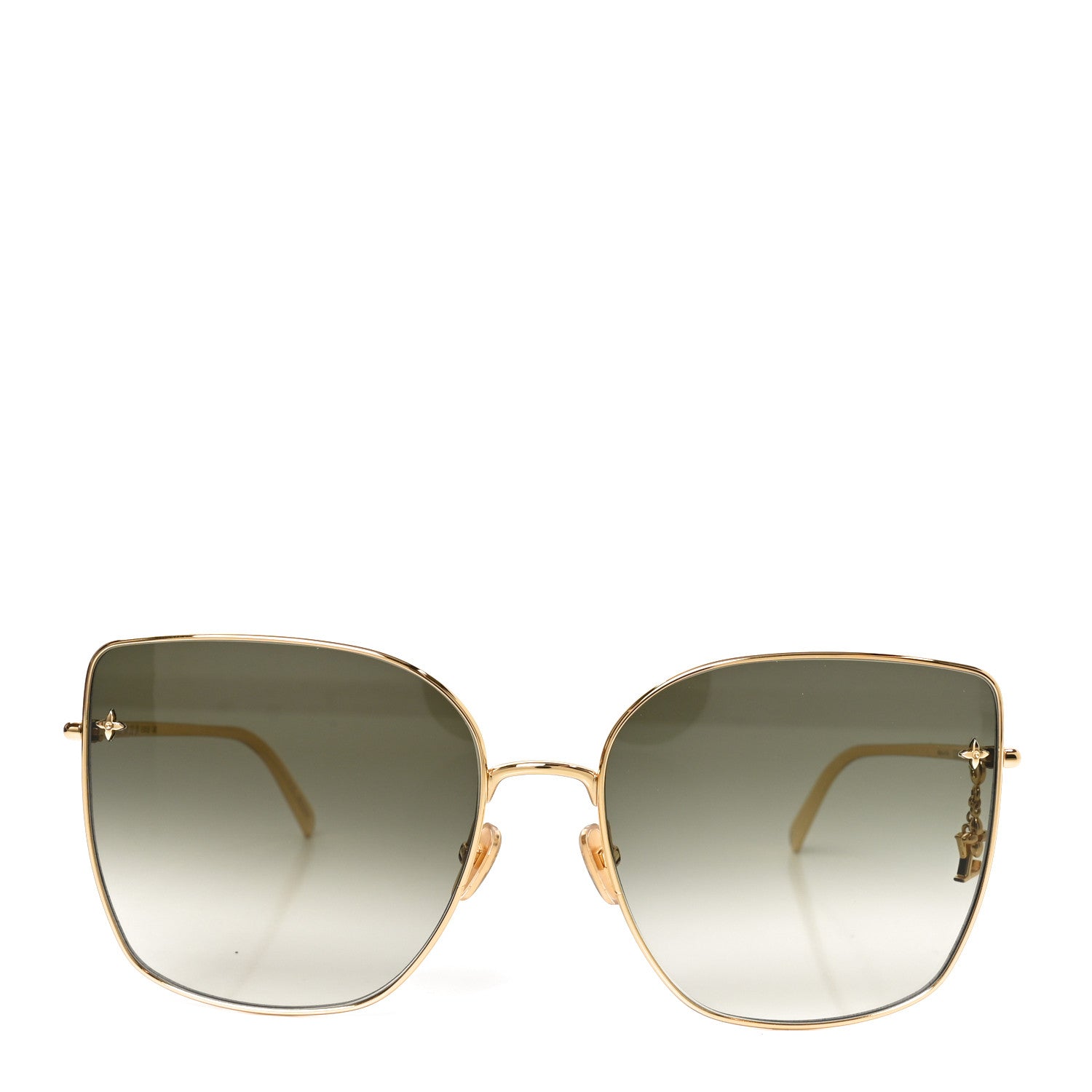 Louis Vuitton Metal LV Charm Cat Eye Sunglasses Z1720U Gold 2 of 7