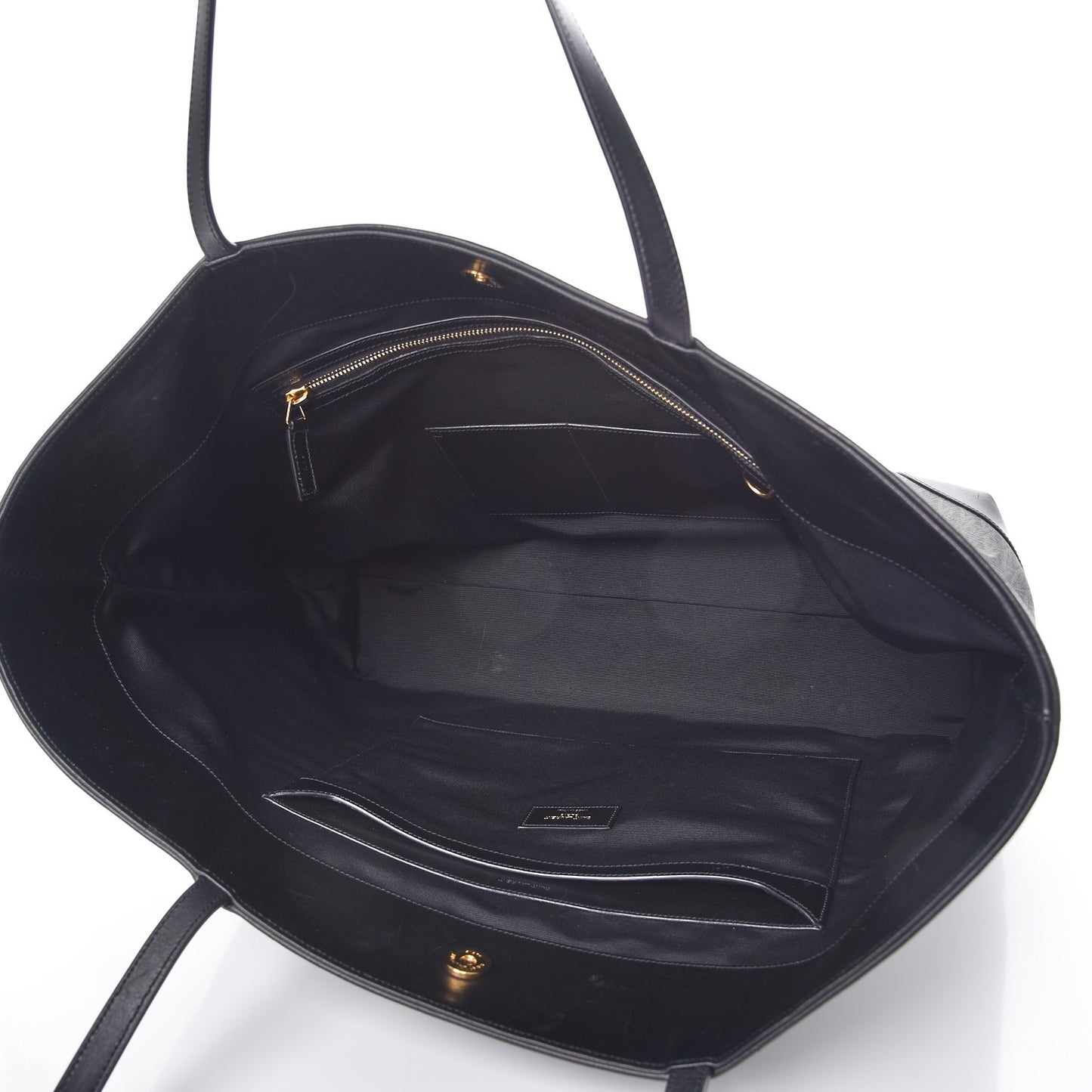 Coated Canvas Large Shopping Tote Lino Nero Black