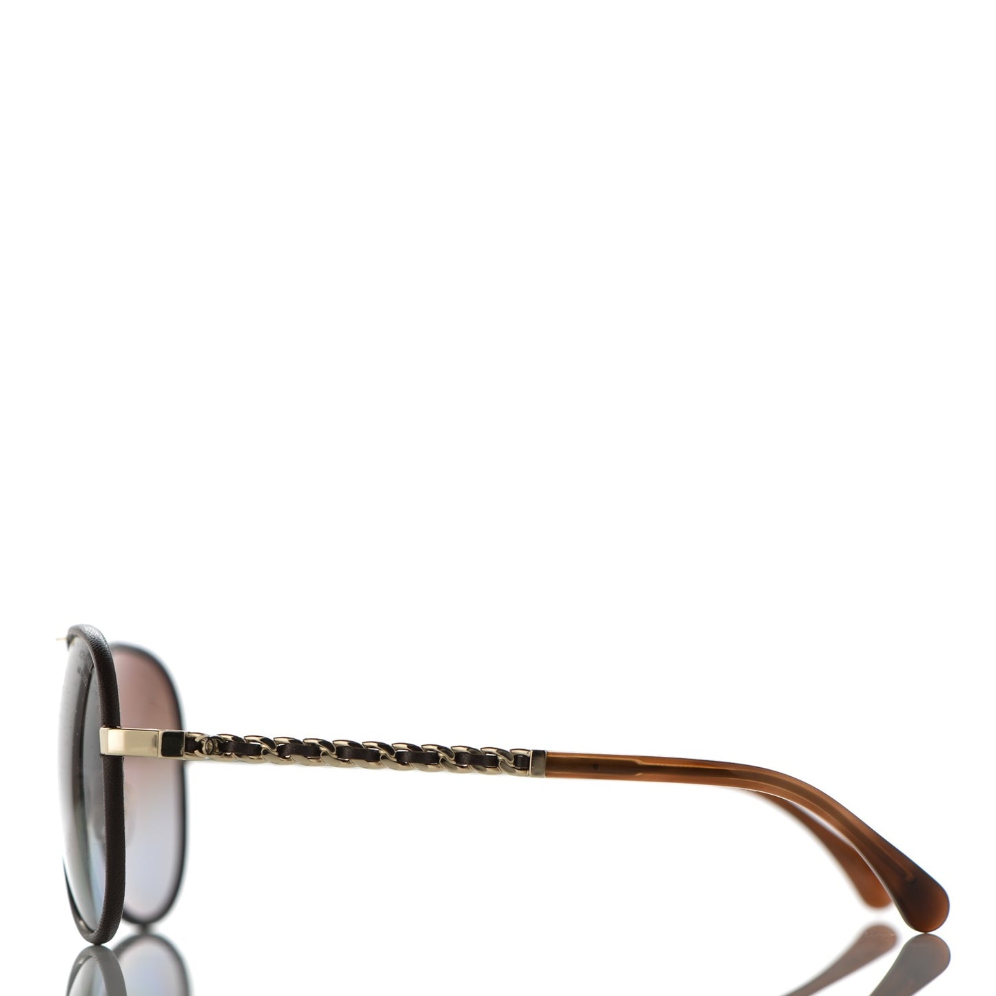 Lambskin Aviator Chain Sunglasses 4194-Q Brown