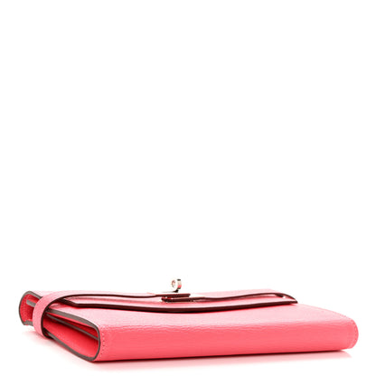 Hermes Chevre Mysore Kelly Longue Wallet Rose Lipstick 4 of 8