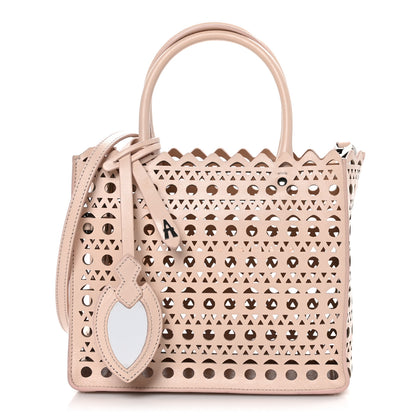Alaia Calfskin Laser Cut Garance Tote Nude 1 of 9