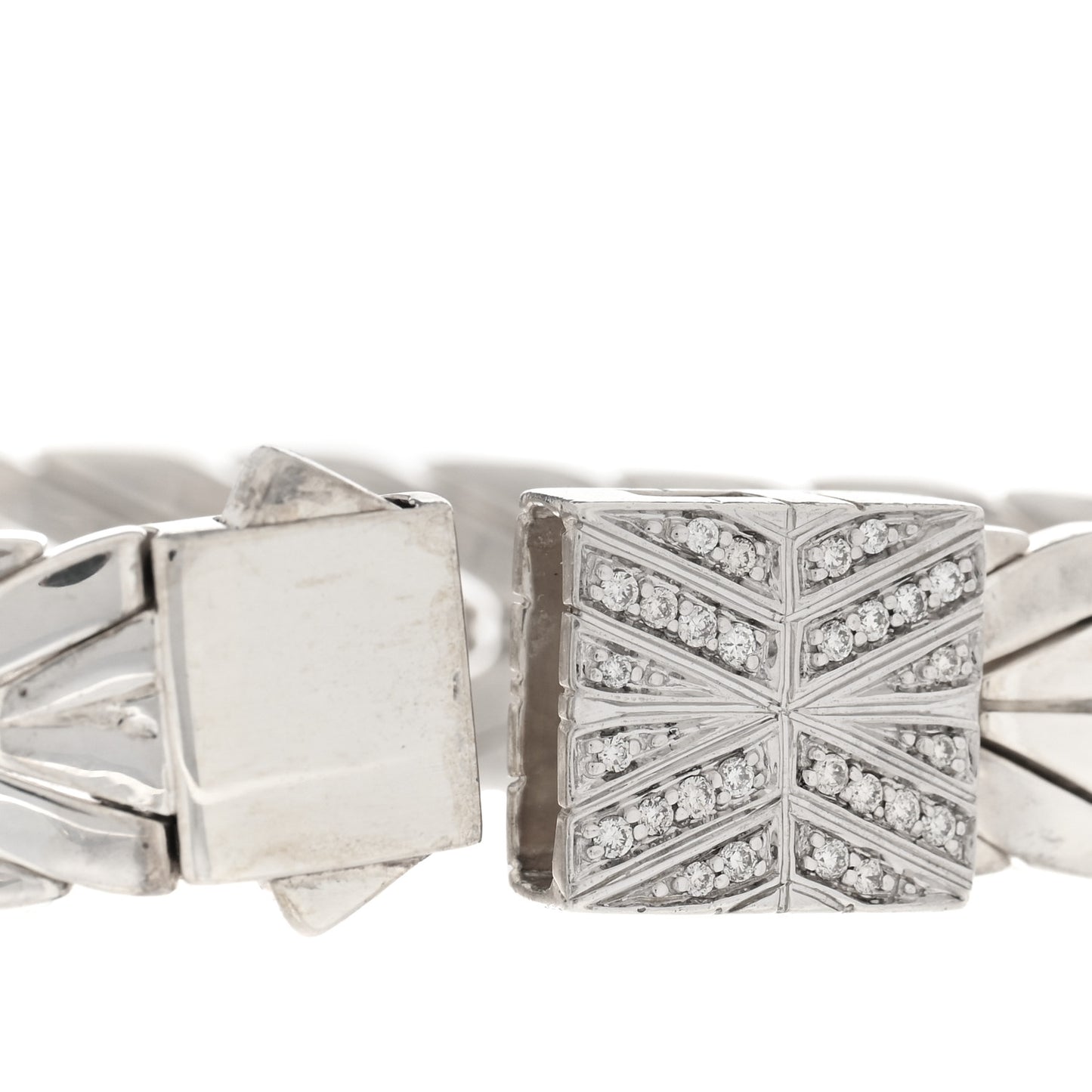 Sterling Silver Diamond 11mm Modern Chain Bracelet