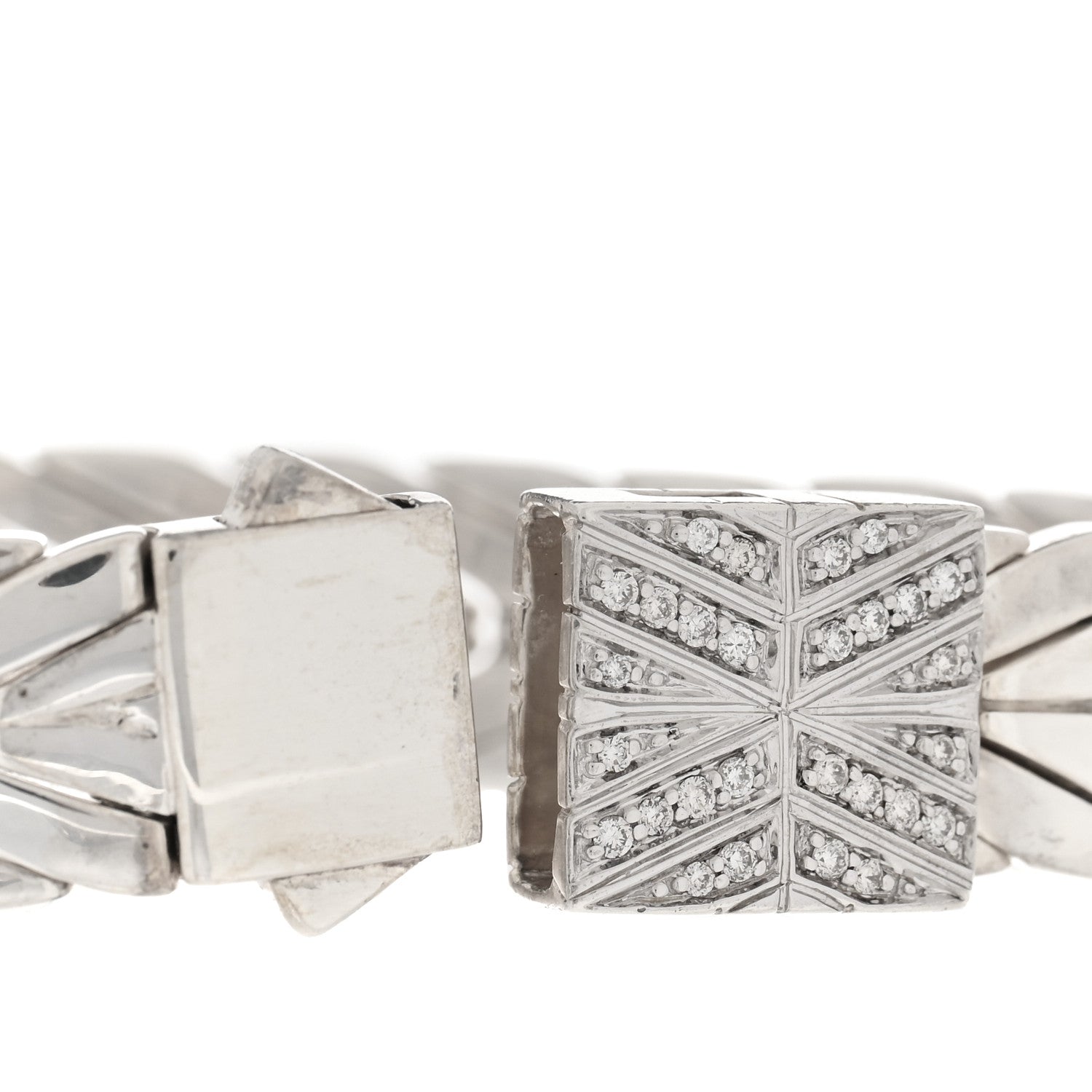 John Hardy Sterling Silver Diamond 11mm Modern Chain Bracelet 4 of 4
