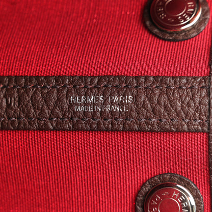 Hermes Toile Militaire Vache Country Garden Party 30 TPM Bubblegum Rouge Sellier 6 of 10
