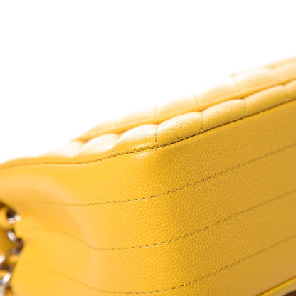 Chanel Caviar Chevron Quilted Mini Rectangular Flap Yellow 10 of 14