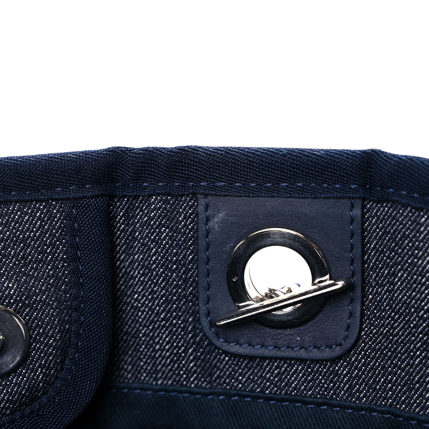 Chanel Denim Small Deauville Tote Dark Blue 13 of 14