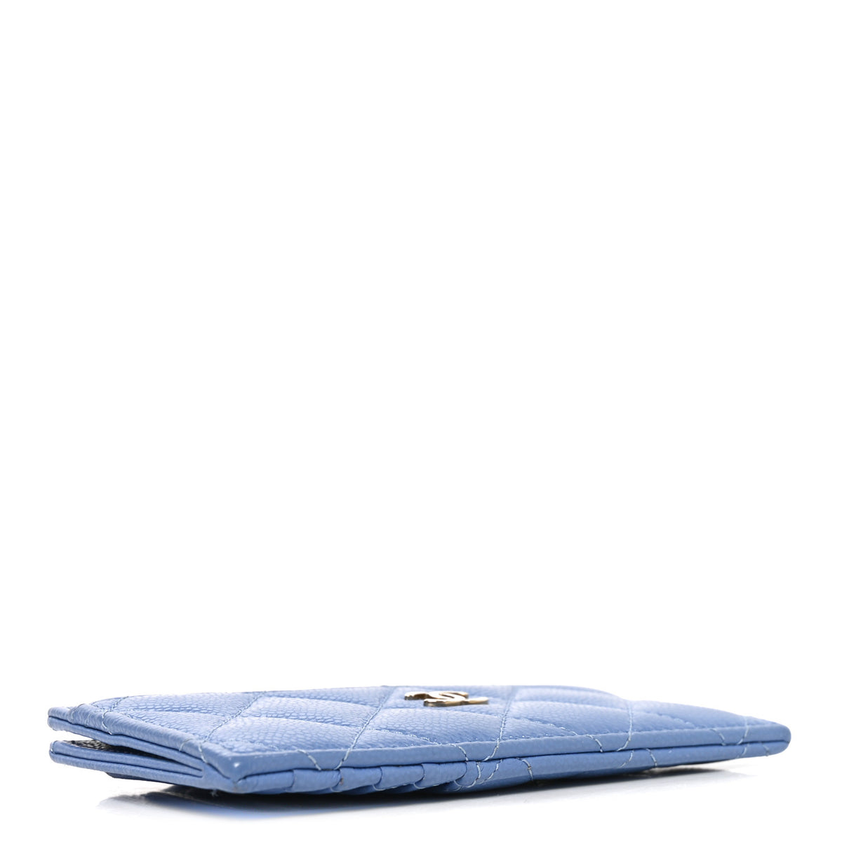 Caviar Quilted CC Zip Card Holder Blue