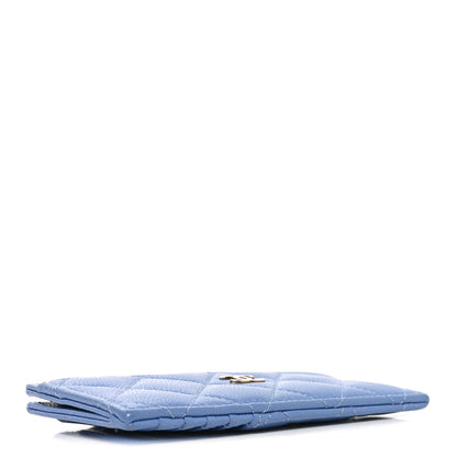 Chanel Caviar Quilted CC Zip Card Holder Blue 4 of 7