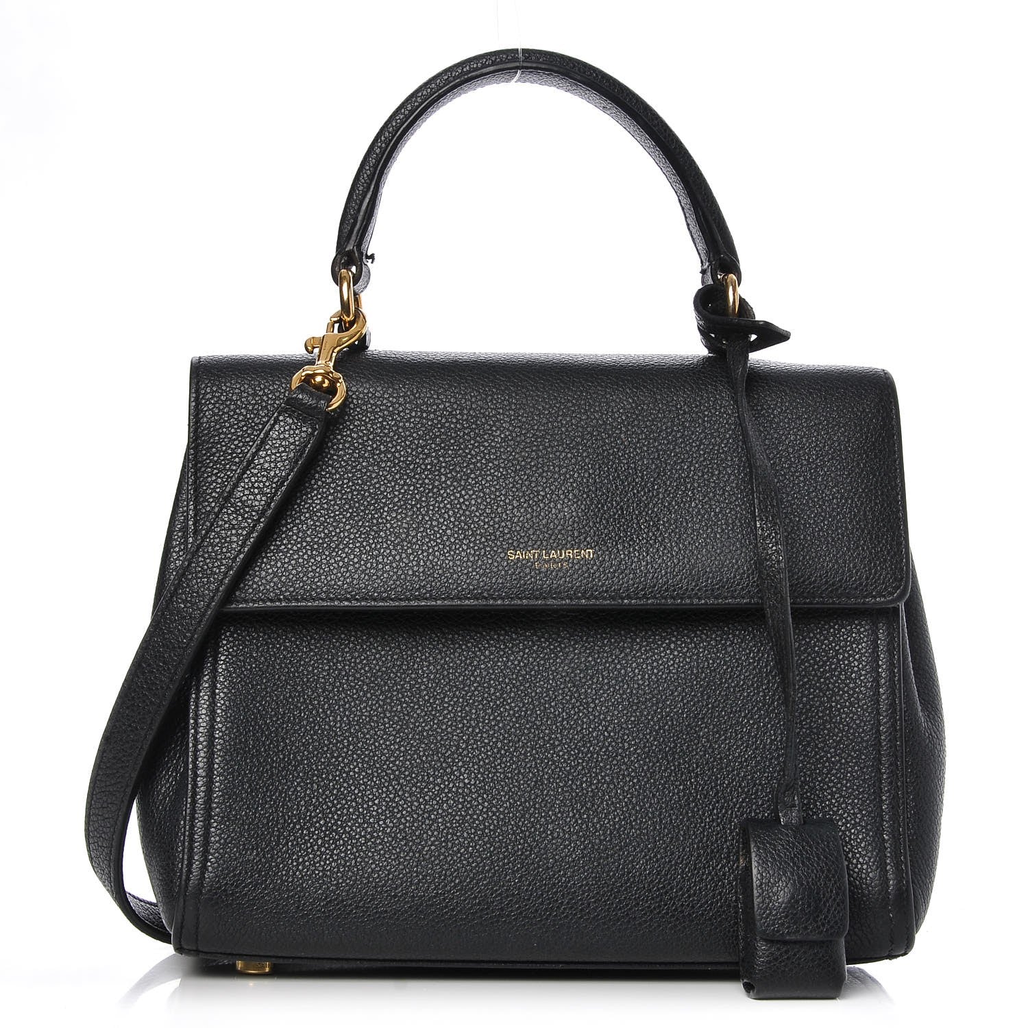 Saint Laurent Grained Calfskin Small Moujik Top Handle Bag Black 1 of 14
