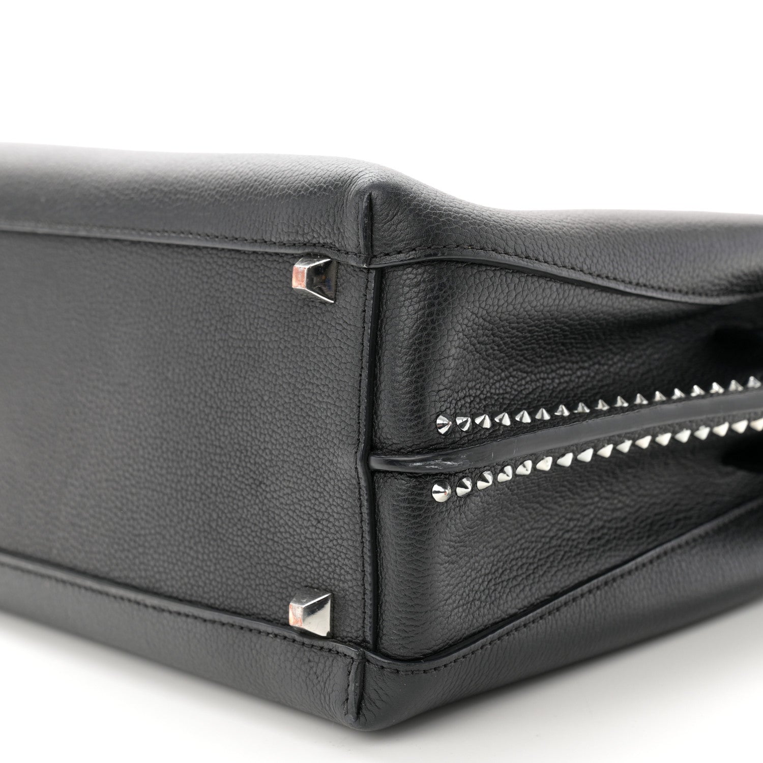 MCM Grained Calfskin Studded Medium Milla Tote Black 11 of 13