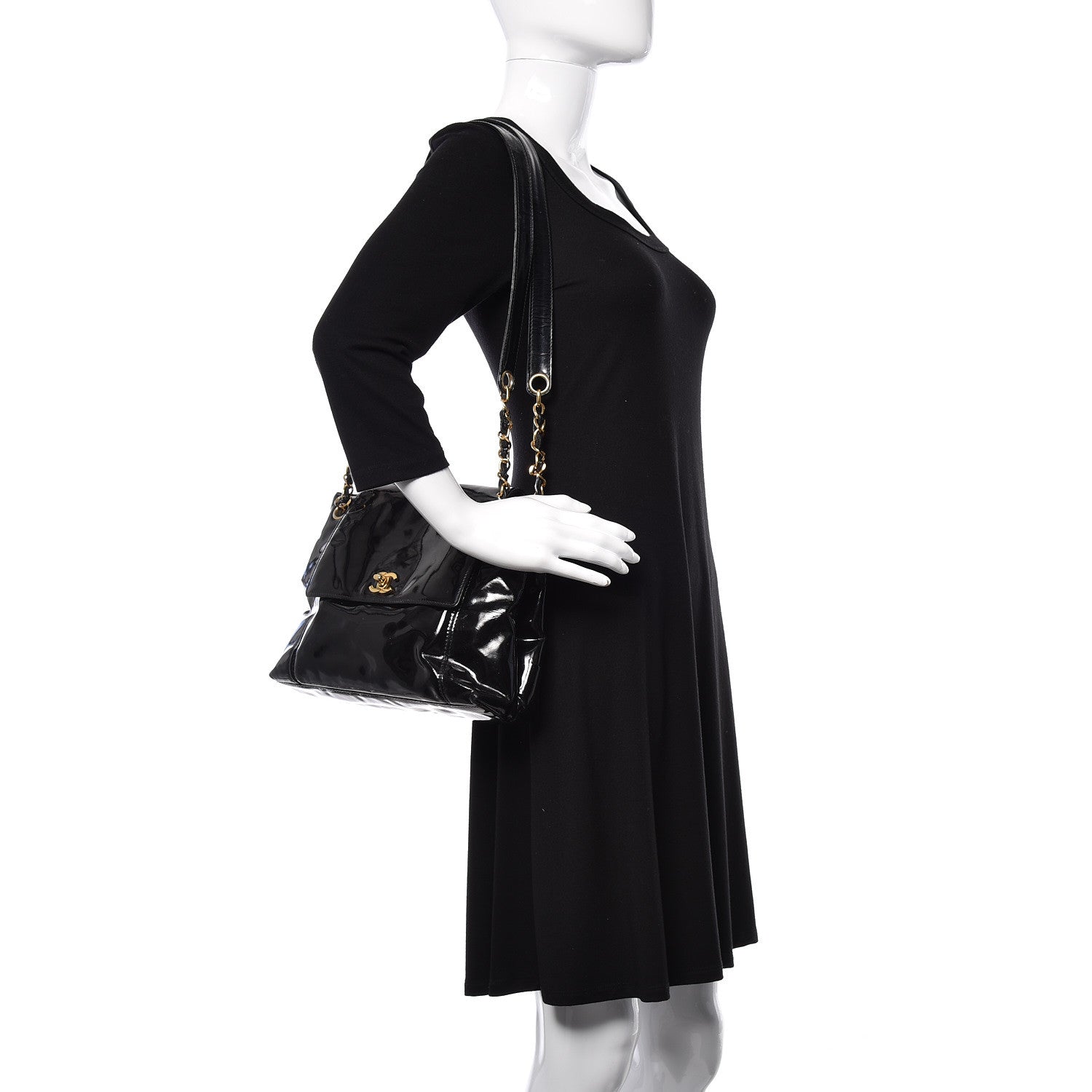 Chanel Patent Flap Shoulder Bag Black 2 of 21